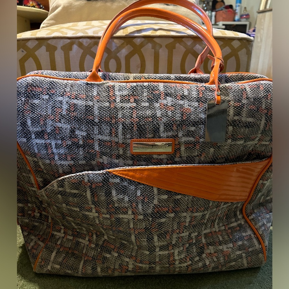 Cynthia Rowley weekender Stylish Orange and Gray Women's Bag